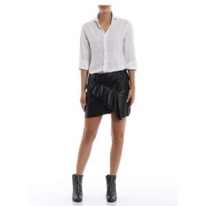 Isabel Marant Etoile exist ruffle faux leather mini Skirt black size 36 US 4